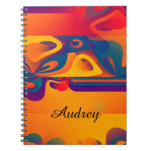 Caderno Espiral Design gráfico sem emenda - vermelho amarelo mim
