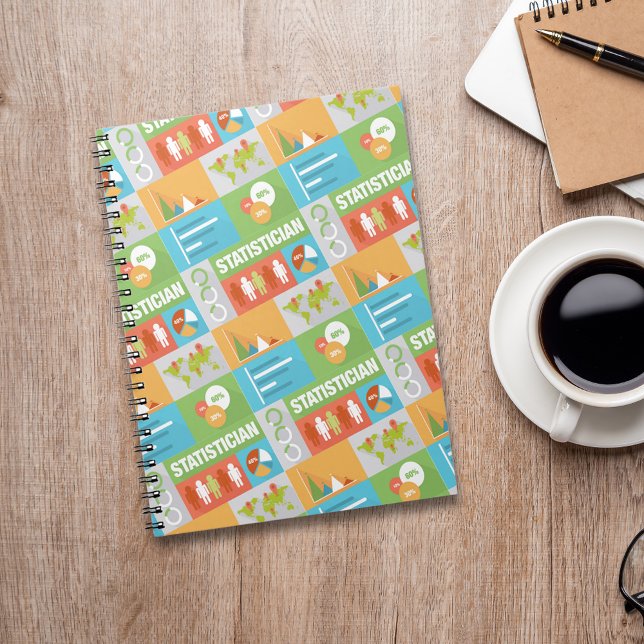 Caderno Espiral Design Icônico do especialista em estatística (Criador carregado)