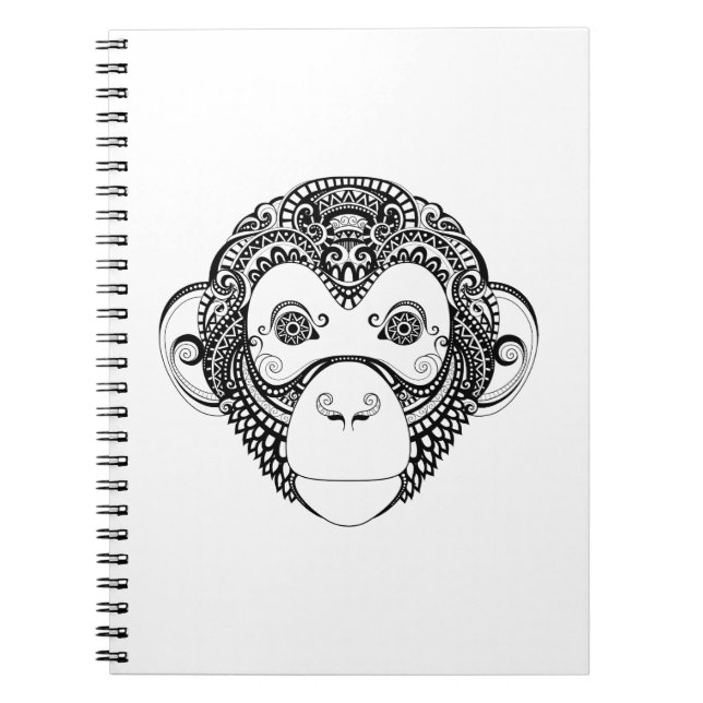 Caderno Espiral Design inspirado do macaco (Frente)