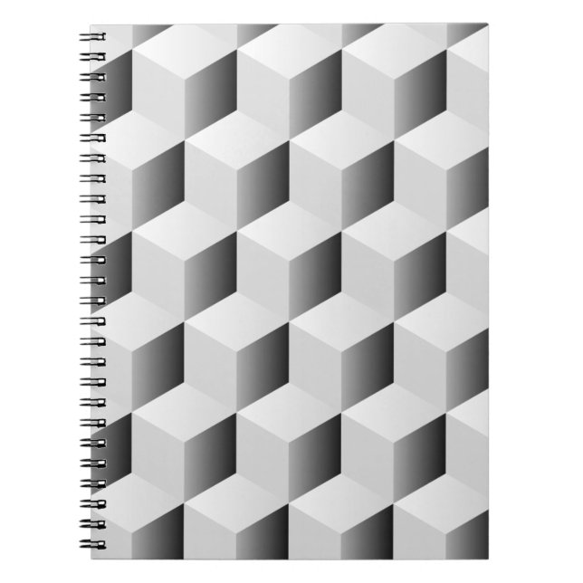 Caderno Espiral Design isométrico do cubo de fundo (Frente)