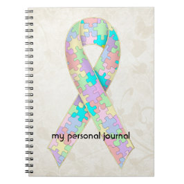 Caderno Espiral Design macio da consciência da fita do autismo da