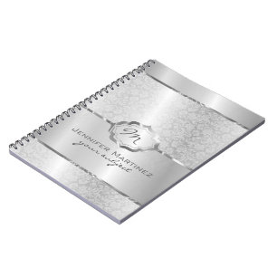Caderno Espiral Design metálico prateado aço inoxidável Procure 2