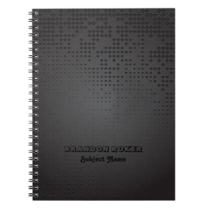 Caderno Espiral Design Metallicgeométrico Preto
