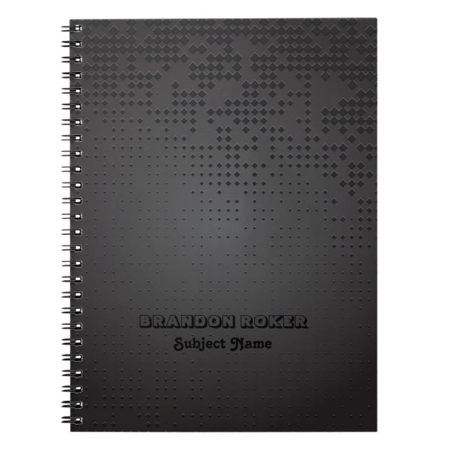 Caderno Espiral Design Metallicgeométrico Preto (Frente)