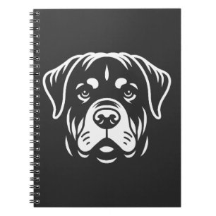 Caderno Espiral Design Minimalista da Face do Rottweiler � Arte de
