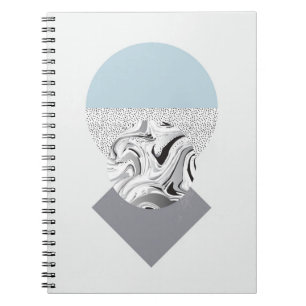 Caderno Espiral Design minimalista da onda & dos pontos