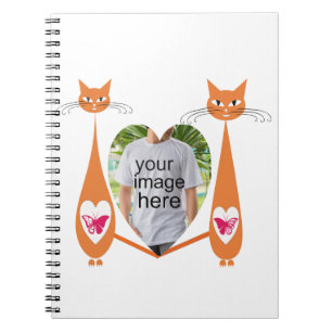 Caderno Espiral Design Personalizado de Coração de Amor de Cat Edi