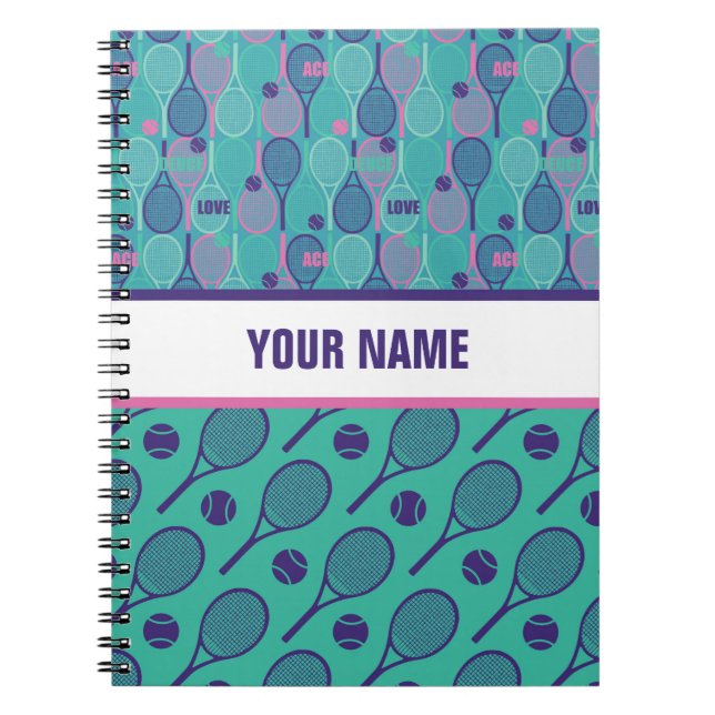 Caderno Espiral Design personalizado para jogadores Tênis, treinad (Frente)