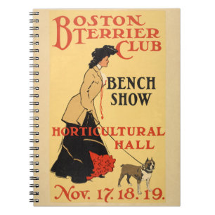 Caderno Espiral design poster vintage - Boston Terrier Bench Club
