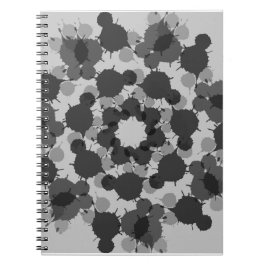 Caderno Espiral design preto-abstrato e-cinza