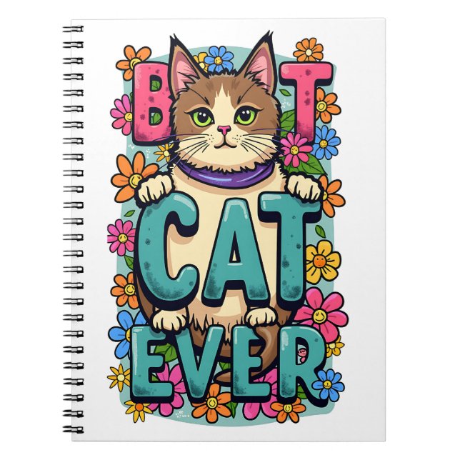 Caderno Espiral Design Puramente Encantador para amantes de gatos (Frente)