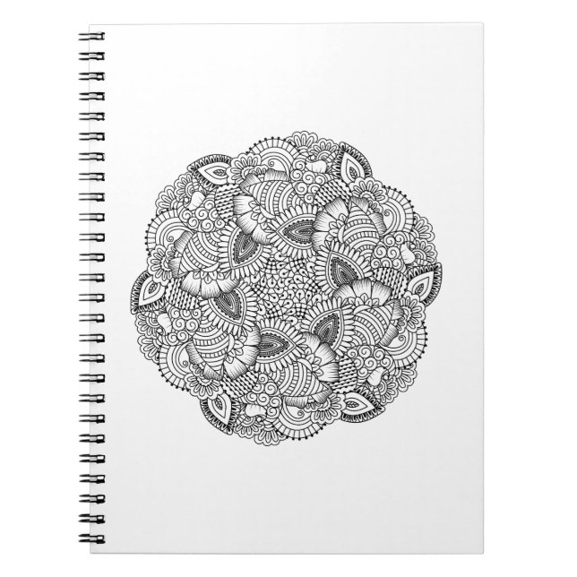 Caderno Espiral Design redondo do Doodle (Frente)