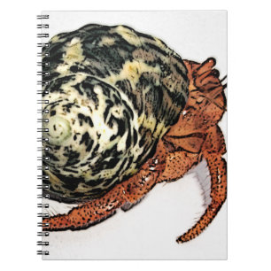 Caderno Espiral Design roxo do caranguejo de eremita de Pincher