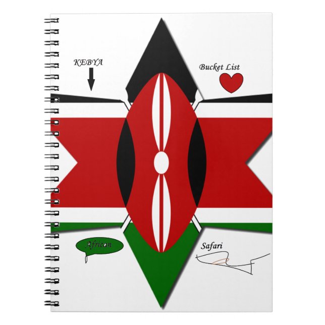 Caderno Espiral Design Safari de Sinalizador Queniano (Frente)