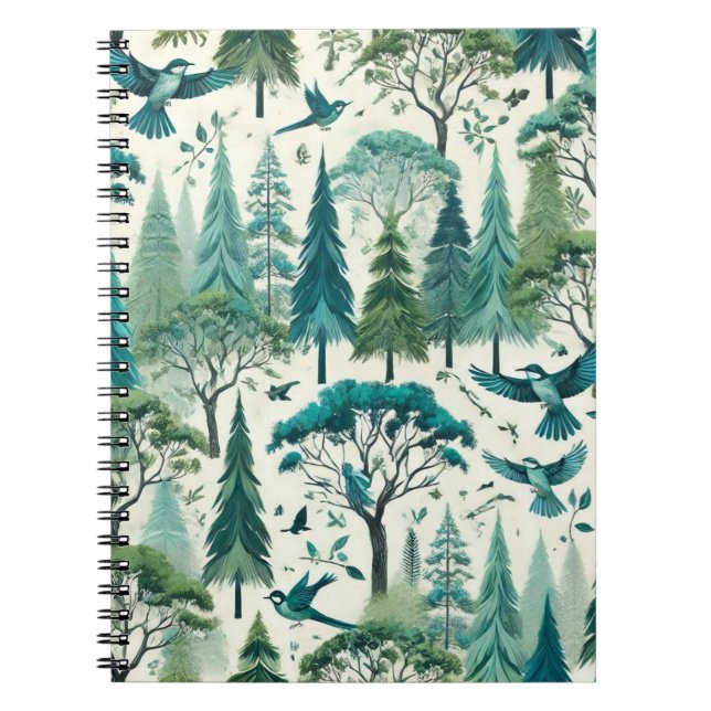 Caderno Espiral Design sem costura inspirada na natureza (Frente)