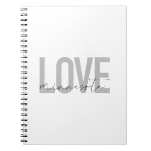 Caderno Espiral Design simples, moderno, urbano e legal. Amo Minne