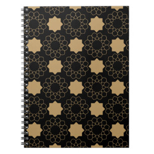 Caderno Espiral Design Turco de Padrão Geométrico Islâmico