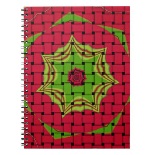 Caderno Espiral Design vermelho-tecido africano