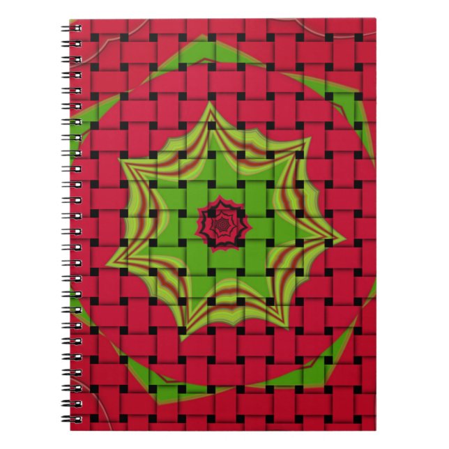 Caderno Espiral Design vermelho-tecido africano (Frente)