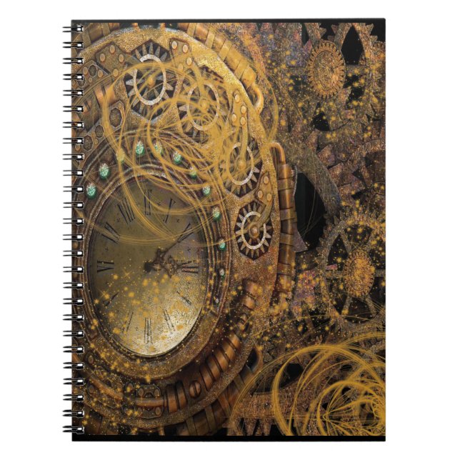 Caderno Espiral Design Vintage Steampunk (Frente)
