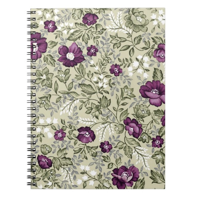 Caderno Espiral Design violeta das flores (Frente)