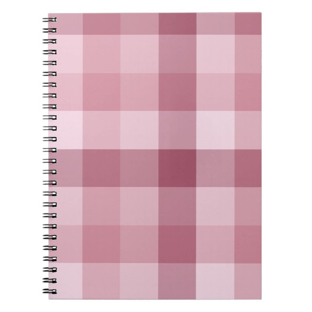 Caderno Espiral Design Xadrez Gingham Rosa (Frente)