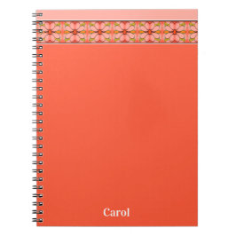 Caderno Espiral Designer de Corais de Pêssegos