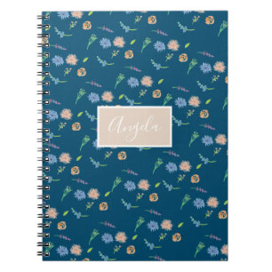 Caderno Espiral Designer de Eventos Botânicos de Florais Selvagens
