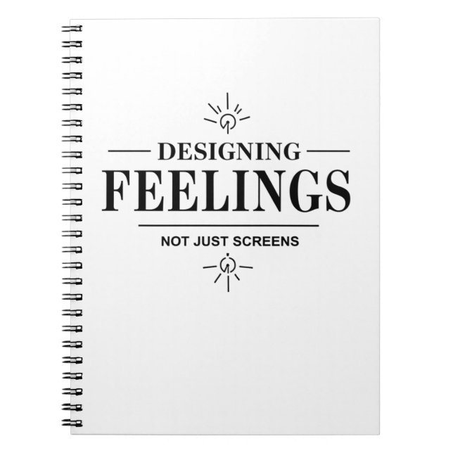 Caderno Espiral Designing Feelings, Not Just Screens – UX Designer (Frente)