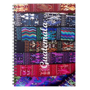 Caderno Espiral Designs têxteis guatemaltecos.