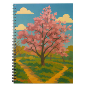 Caderno Espiral Despertar primavera - Paisagem de Árvore em Sangue