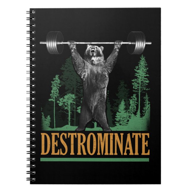 Caderno Espiral Destrominar - Urso - Engraçado Workout Inspiracion (Frente)