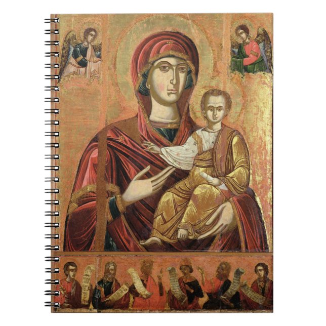 Caderno Espiral Detalhe de Madonna e da criança do Iconostas (Frente)