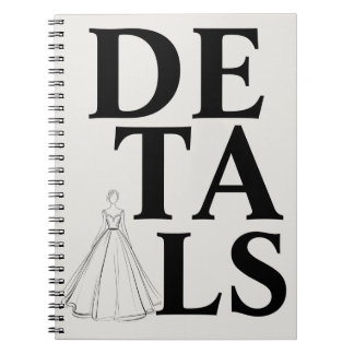 Caderno Espiral "DETALHES" Tipografia | Casamento Moderno e Confia
