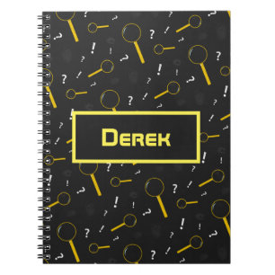 Caderno Espiral Detetive Spy Glass e Fingerprints