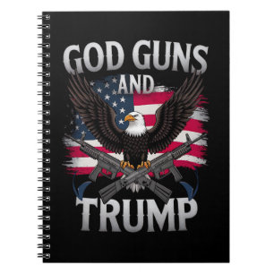 Caderno Espiral Deus Armas E Trump Águia Bandeira Americana Antiga