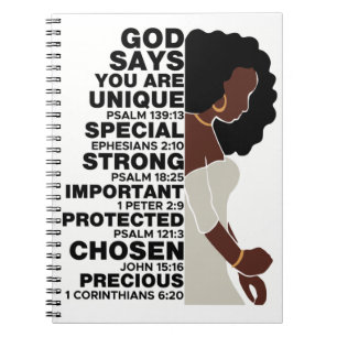 Caderno Espiral Deus Diz Eu SOU Mulheres Cristãs Negras Melanina S
