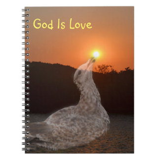 Caderno Espiral Deus é amor sunset