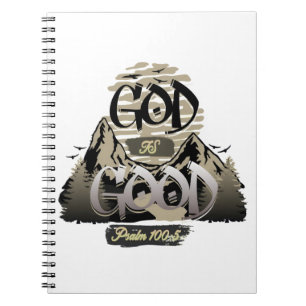 Caderno Espiral Deus é bom - Design cristão inspirador