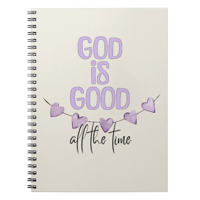 Caderno Espiral Deus é bom o tempo todo (Frente)