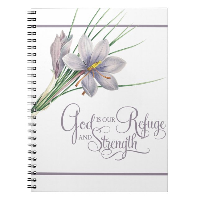 Caderno Espiral Deus é nosso Refúgio e força   (Frente)