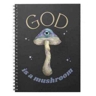 Caderno Espiral Deus é um estilo de colheita Mushroom