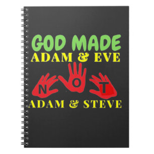 Caderno Espiral Deus Fez Adão e Eva Não Adão e Steve