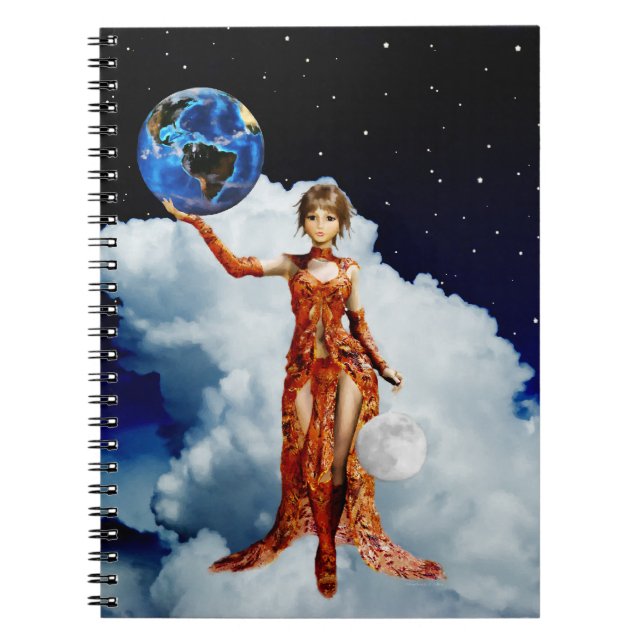 Caderno Espiral Deusa do Notebook Universo (Frente)
