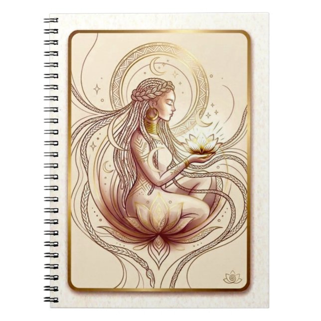 Caderno Espiral Deusa Flor de Lótus Espiritual  (Frente)
