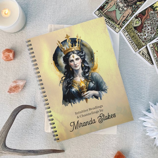 Caderno Espiral Deusa Grega Pagã Hecate Rainha Mística Oculta (Pagan Greek Goddess Hecate Occult Mystical Queen Notebook)