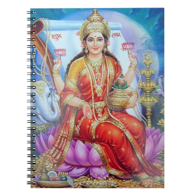 Caderno Espiral Deusa Hindu Lakshmi Devi (Frente)