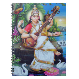 Caderno Espiral Deusa Hindu Saraswati