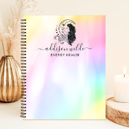 Caderno Espiral Deusa Mística Celestial Arco-Íris Personalizado