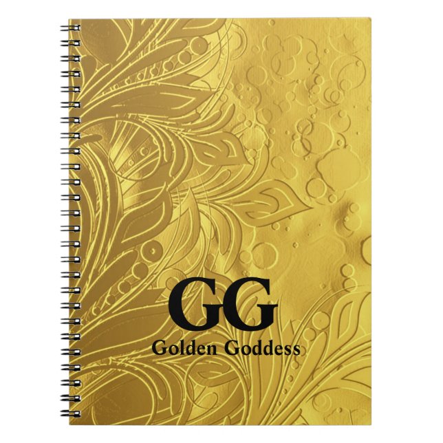 Caderno Espiral Deusa ouro celebra a feliz 50ª Festa de aniversári (Frente)